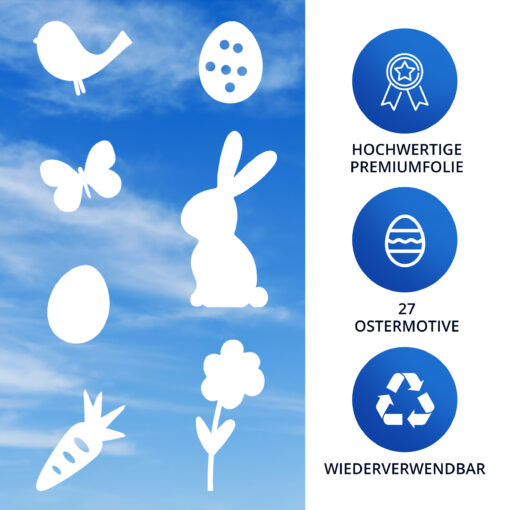 Ostern Fensteraufkleber Fensterdeko, wiederverwendbar – Bild 3