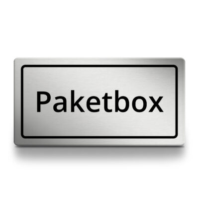 Rechteckiges selbstklebendes Paketbox Schild aus Acryl