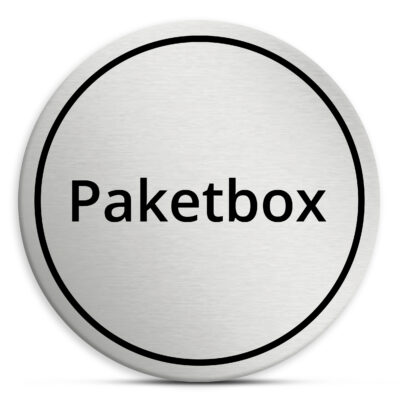 Rundes selbstklebendes Paketbox Schild aus Acryl