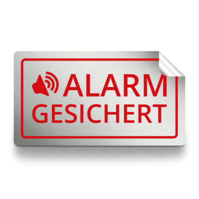 6 Stück Alarm gesichert Aufkleber