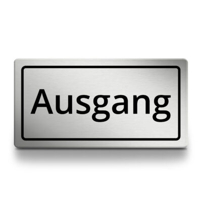 Ausgang Hinweisschild rechteckig in Edelstahloptik