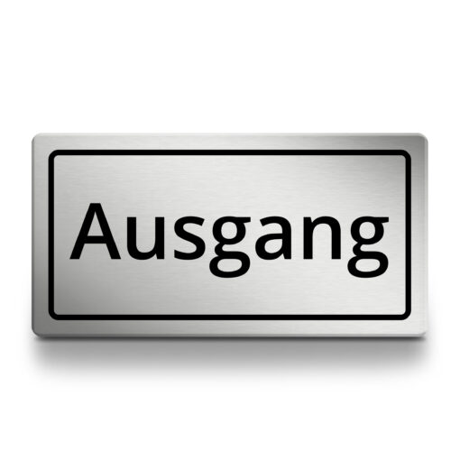 Ausgang Hinweisschild rechteckig in Edelstahloptik