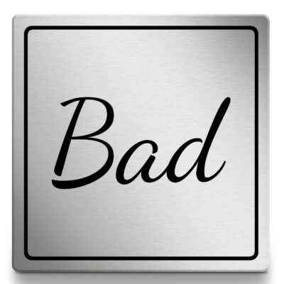 Bad Schild 10x10 cm selbstklebend