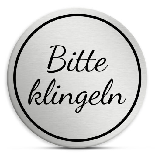 Bitte klingeln Schild, selbstklebend, wetterfest und UV-beständig – Bild 2