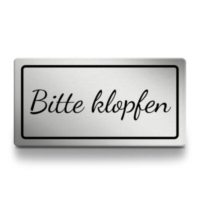 Bitte klopfen Schild, selbstklebend