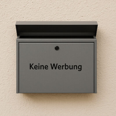 Briefkasten mit Aufkleber
