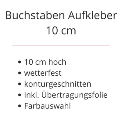 Buchstaben Aufkleber 10cm hoch