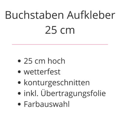 Buchstaben Aufkleber 25cm