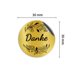 Danke Aufkleber gold 30mm