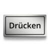 Drücken Türschild rechteckig Edelstahloptik