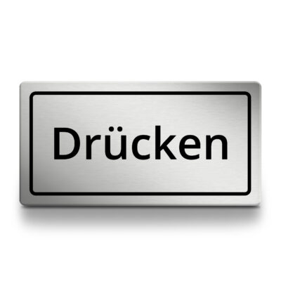 Drücken Türschild, selbstklebend, wetterfest und UV-beständig