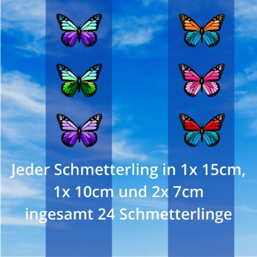 Große Deko Folie für Fenster, Schmetterlinge als Fensterdeko