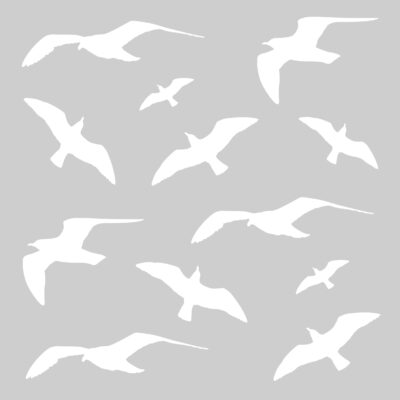 Fenster Vogel Schutz Aufkleber, Vogel Fensterbild weiß, wiederverwendbar