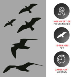 Fenster Vogelschutz Aufkleber schwarz
