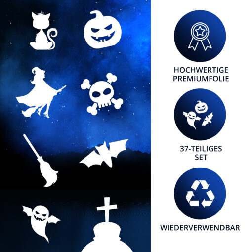Halloween Fensterbilder, wiederverwendbar – Bild 4