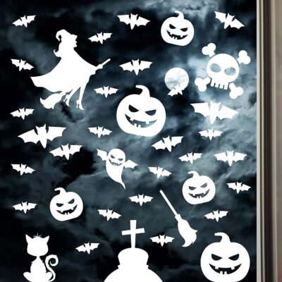 Halloween Fensterbilder, wiederverwendbar