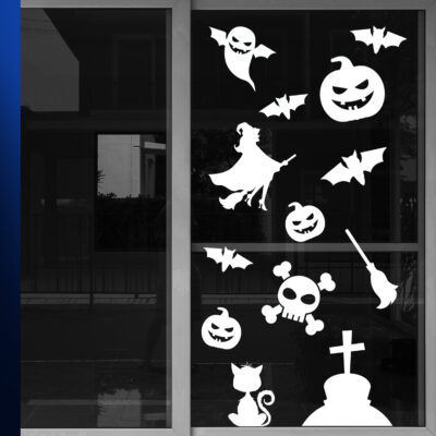Halloween Fensterbilder weiß