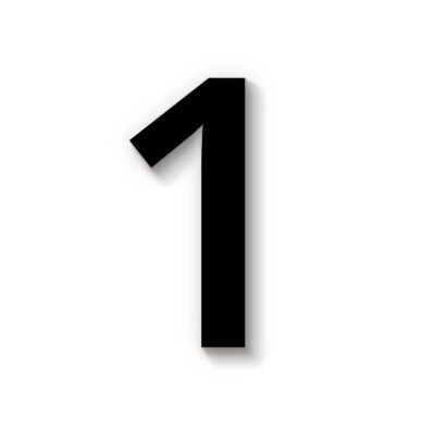 Hausnummer 1 Acryl schwarz