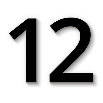 Hausnummer 12 Acryl schwarz