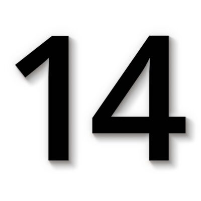 Hausnummer 14 Acryl schwarz