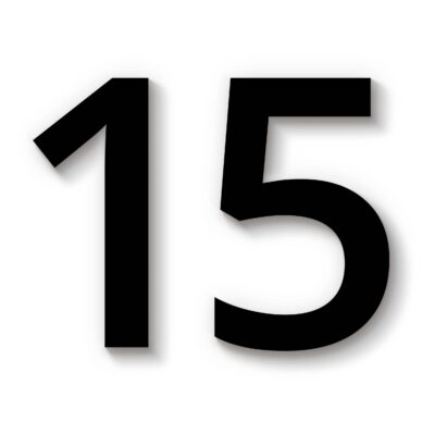 Hausnummer 15 Acryl schwarz