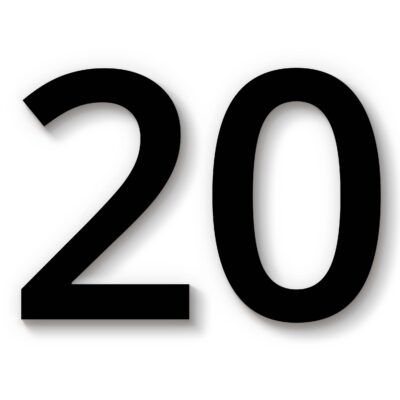 Hausnummer 20 schwarz Acryl