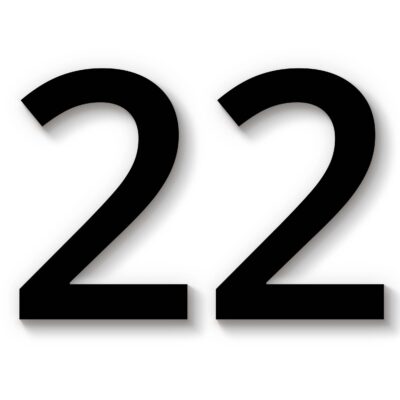 Hausnummer 22 schwarz Acryl