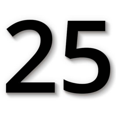 Hausnummer 25 schwarz Acryl