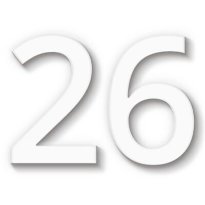 Hausnummer 26 Acryl weiß