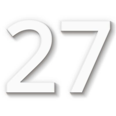 Hausnummer 27 weiß aus Acryl