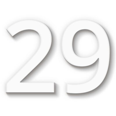 Hausnummer 29 Acryl weiß