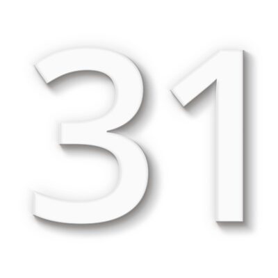 Hausnummer 31 weiss Acryl