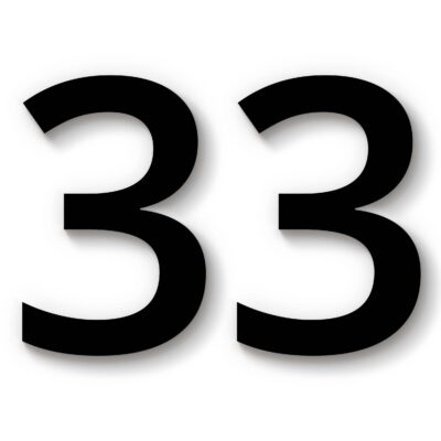 Hausnummer 33 Acryl schwarz