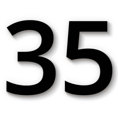 Hausnummer 35 schwarz Acryl