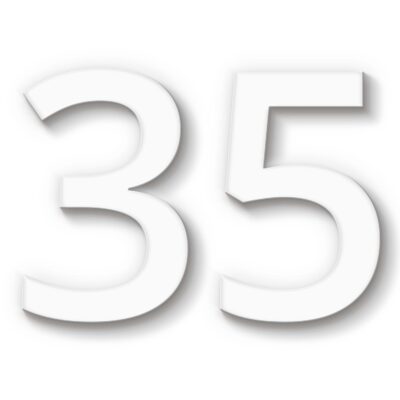 Hausnummer 35 weiß Acryl
