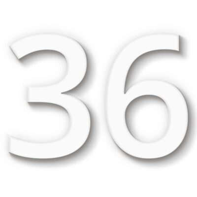 Hausnummer 36 Acryl weiß