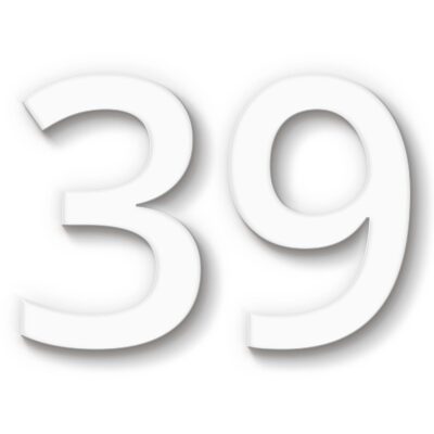 Hausnummer 39 Acryl weiß