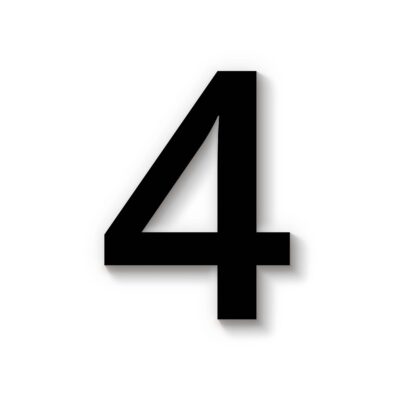 Hausnummer 4 schwarz Acryl