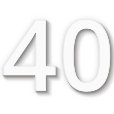 Hausnummer 40 Acryl weiß