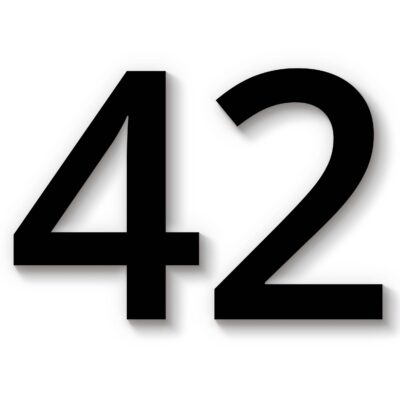 Hausnummer 42 schwarz aus Acryl