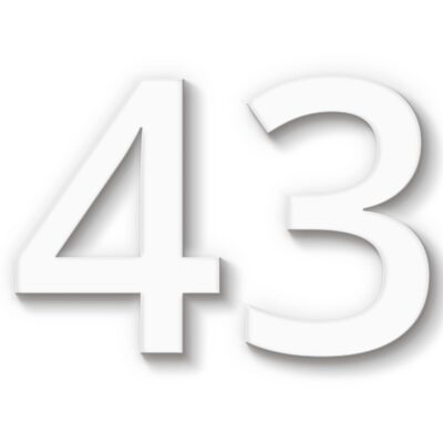 Hausnummer 43 Acryl weiß