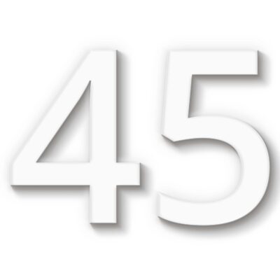 Hausnummer 45 weiß Acryl