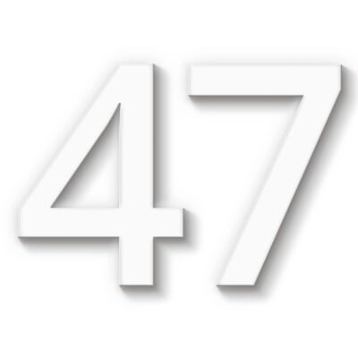 Hausnummer 47 weiß Acryl