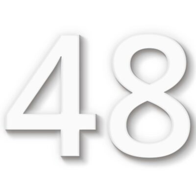 Hausnummer 48 weiß Acryl