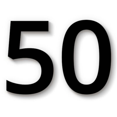 Hausnummer 50 schwarz Acryl