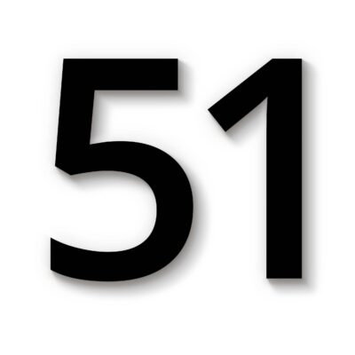 Hausnummer 51 schwarz Acryl