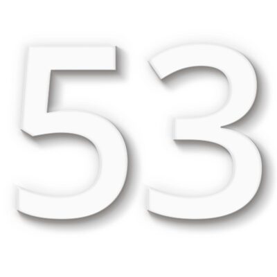 Hausnummer 53 Acryl weiß