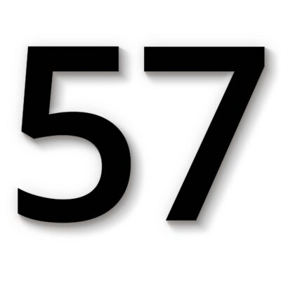 Hausnummer 57 schwarz Acryl