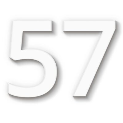 Hausnummer 57 Acryl weiß