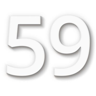 Hausnummer 59 Acryl weiß